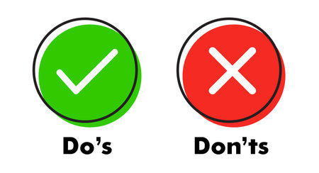 Do's And Don'ts Vector Icon Red Green Illustrationのイラスト素材