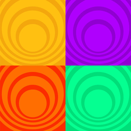 Colorful Circular Social Media Vector Background Template Setのイラスト素材