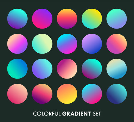 Colorful Vibrant Gradient Background Vector Collectionのイラスト素材