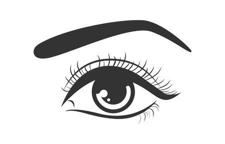 Beautiful Female Eye Isolated Fashion Eyelash Mascara Vector Illustrationのイラスト素材