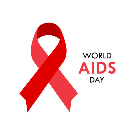 World Aids Day Awareness Banner Vector Illustrationのイラスト素材
