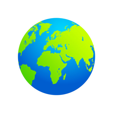 Blue Green Spherical Globe Earth Vector Illustrationのイラスト素材