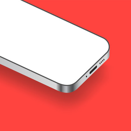 Smartphone Blank Screen Mockup Social Media Post Vector Illustrationのイラスト素材