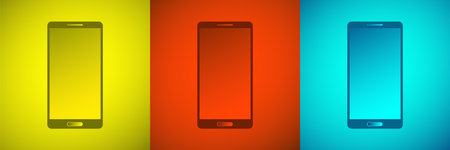 Colorful Flat Smartphone Vector Illustration Setのイラスト素材