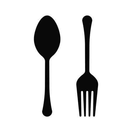 Spoon Fork Cutlery Vector Icon Illustrationのイラスト素材