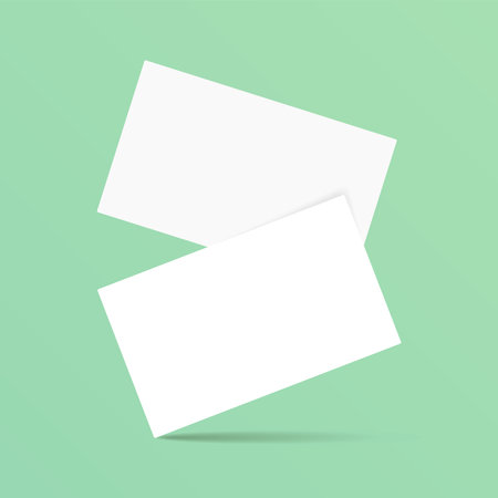 Realistic Business Card Isolated Vector Mockup Templateのイラスト素材