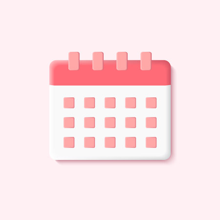 3D Pink Calendar Vector Icon Illustrationのイラスト素材