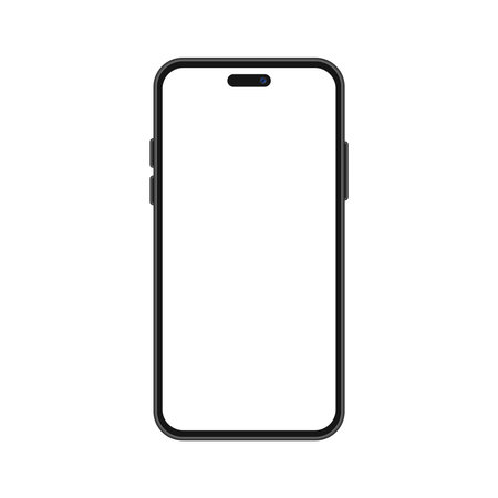 Modern Smartphone Device Hole Punch Camera Vector Mockup Illustrationのイラスト素材