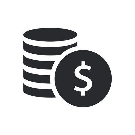 Dollar Coins Stack Icon Isolated Vector Illustrationのイラスト素材
