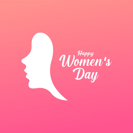 Happy Women's Day Banner Pink Vector Illustrationのイラスト素材
