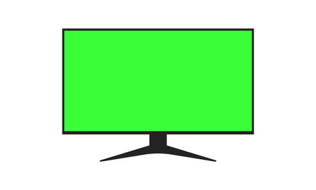 Green Screen Flat Wide TV Vector Illustrationのイラスト素材