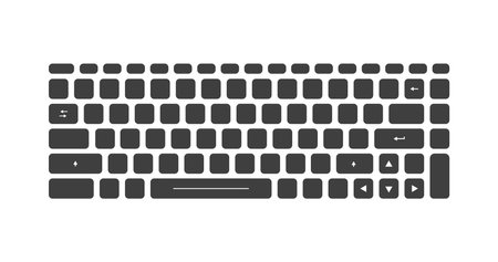 Black Keyboard Keys Isolated Vector Illustration