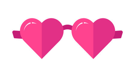 Pink Heart Glasses Isolated Vector Illustrationのイラスト素材