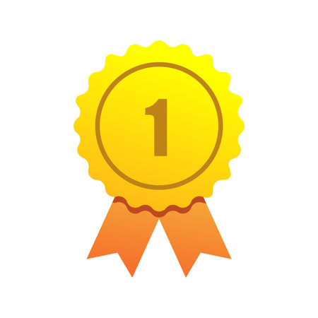 Gold Medal First Rank Isolated Vector Icon Illustrationのイラスト素材