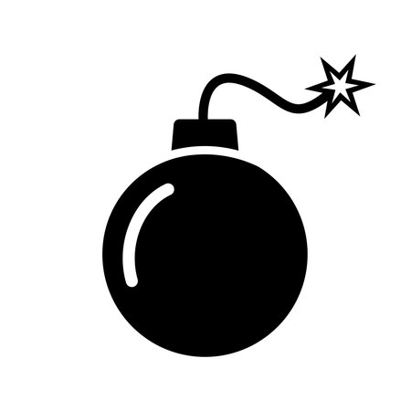 Bomb Fire Isolated Flat Vector Icon Illustrationのイラスト素材