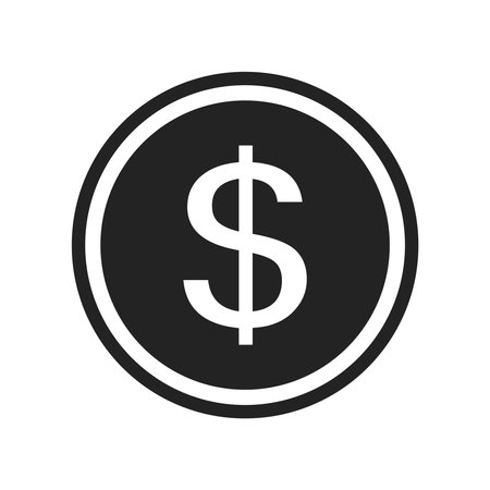 Flat Dollar Coin Isolated Vector Icon Illustrationのイラスト素材