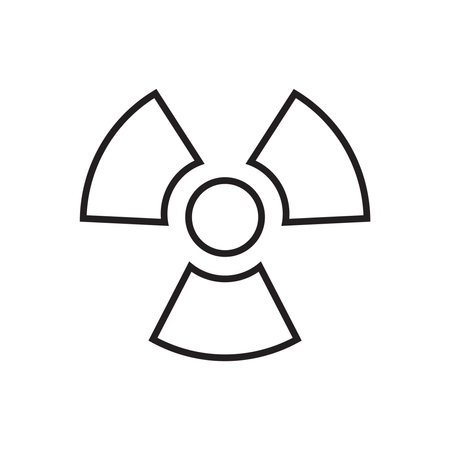 Nuclear Symbol Line Style Icon Isolated Vector Illustrationのイラスト素材