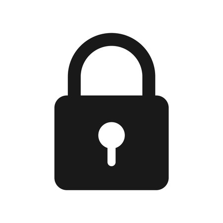 Lock Keyhole Flat Silhouette Icon Vector Illustrationのイラスト素材