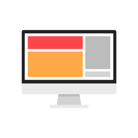 Desktop Monitor Task Screen Icon Isolated Vector Illustrationのイラスト素材