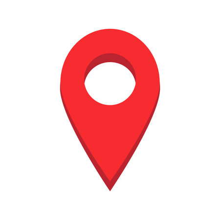 Red Location Pin 3D Style Isolated Vector Illustrationのイラスト素材