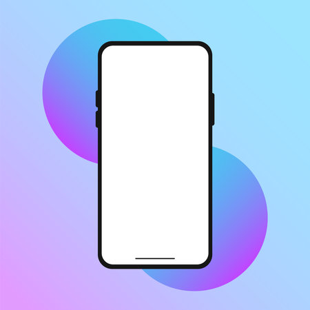 Colorful Gradient Smartphone Mockup Vector Illustration Templateのイラスト素材