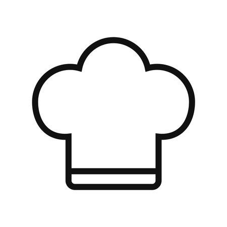 Chef Hat Outline Style Icon Isolated Vector Illustrationのイラスト素材
