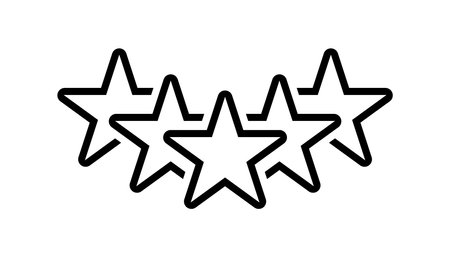 Stars Rating Outline Style Isolated Vector Illustrationのイラスト素材