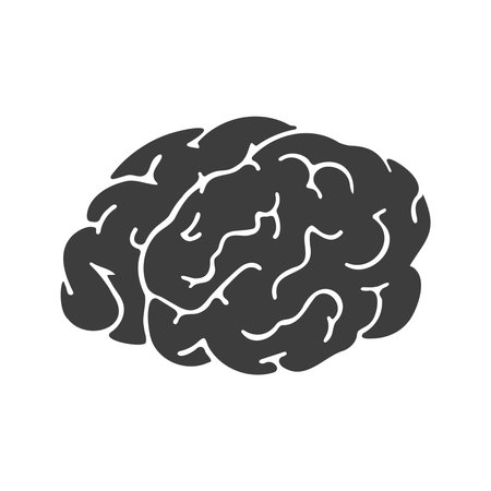 Human Brain Hand Drawn Style Isolated Vector Illustrationのイラスト素材