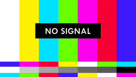 No Signal Colorful Lines TV Glitch Vector Illustrationのイラスト素材