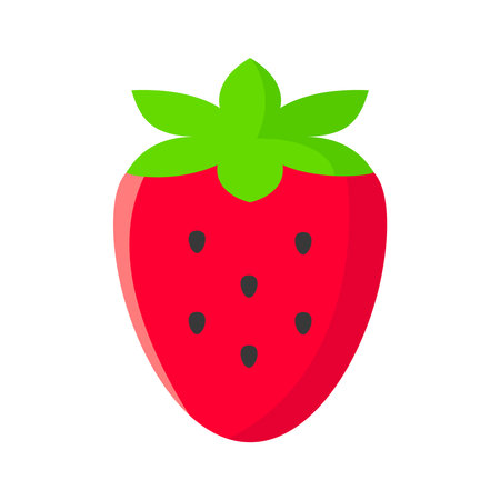 Strawberry Flat Colorful Icon Isolated Vector Illustrationのイラスト素材
