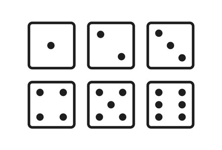 Dice Square Faces Set Board Game Symbol Vector Illustrationのイラスト素材