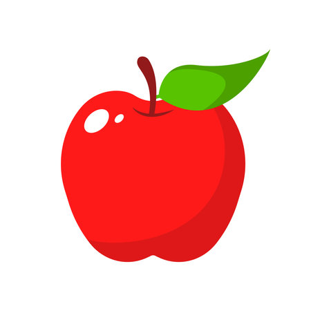 Apple Fruit Red Colorful Healthy Food Isolated Vector Illustrationのイラスト素材