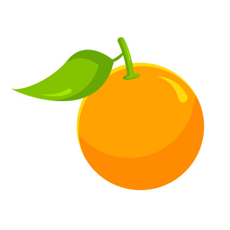 Orange Fruit Isolated Flat Vector Illustrationのイラスト素材