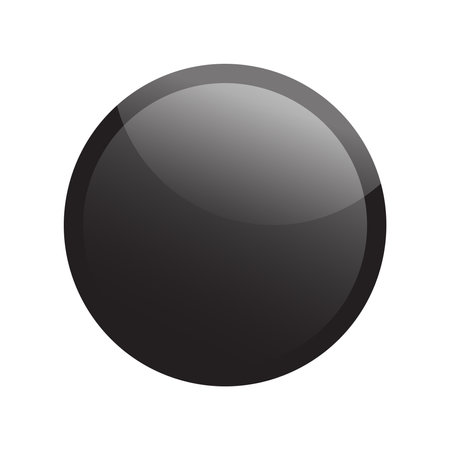 Black Glossy Round Button Blank UI Element Isolated Vector Illustrationのイラスト素材