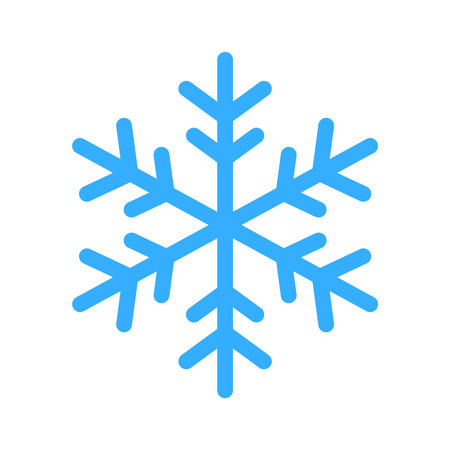 Blue Winter Snowflake Isolated Vector Icon Illustrationのイラスト素材
