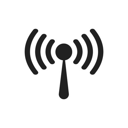 Wireless Internet Network Tower Icon Vector Illustrationのイラスト素材