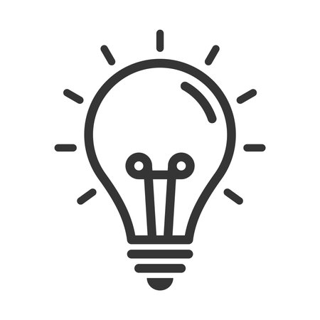 Light Bulb Line Style Innovation Idea Symbol Icon Isolated Vector Illustrationのイラスト素材
