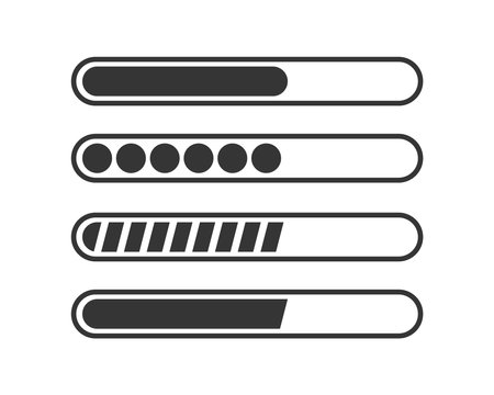 Loading Progress Bar UI Element Set Vector Illustrationのイラスト素材