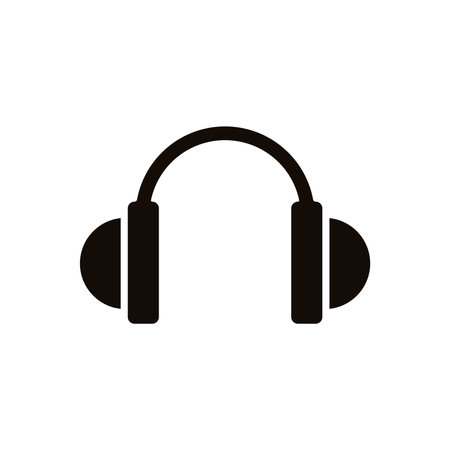 Flat Music Headphone Isolated Vector Icon Illustrationのイラスト素材