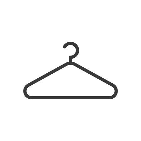 Cloth Hanger Flat Line Icon Isolated Vector Illustrationのイラスト素材