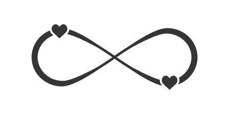 Infinity Heart Love Isolated Vector Icon Illustrationのイラスト素材