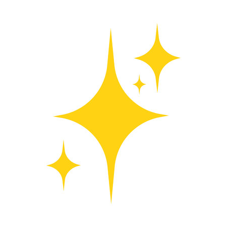 Yellow Glitter Stars Twinkling Sparkle Icon Vector Illustrationのイラスト素材