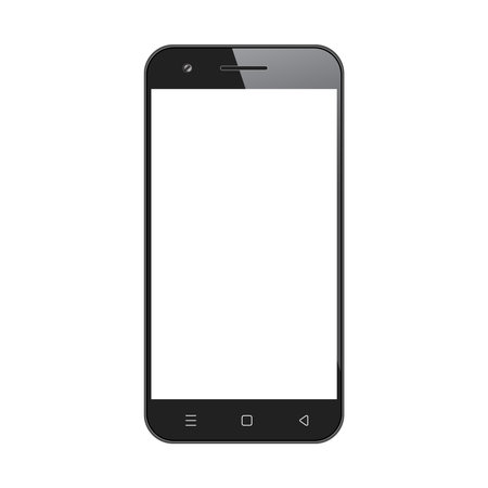 Black Smartphone Device Navigation Buttons Isolated Vector Illustrationのイラスト素材