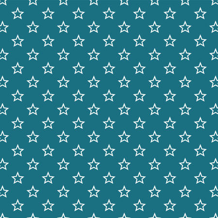 White Stars Blue Background Seamless Pattern Vector Illustrationのイラスト素材