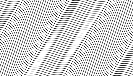 Black Curve Wave Lines White Background Vector Illustrationのイラスト素材