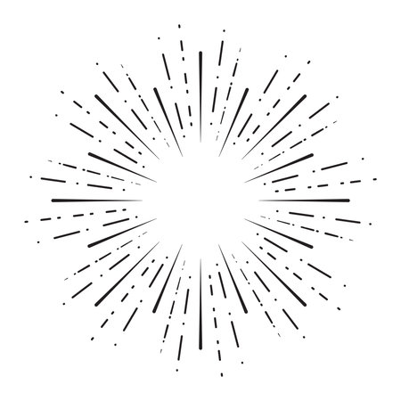 Sunburst Retro Dash Lines Radial Vector Illustrationのイラスト素材