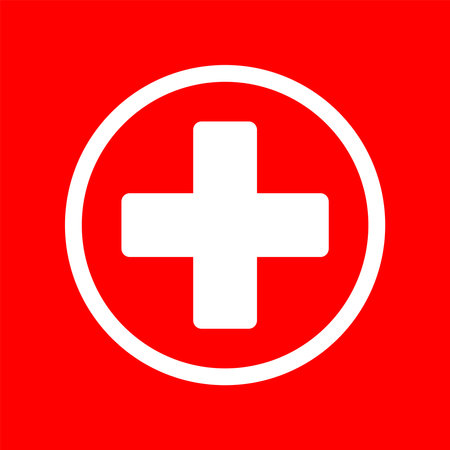 Red White Medical Health Sign Icon Vector Illustrationのイラスト素材