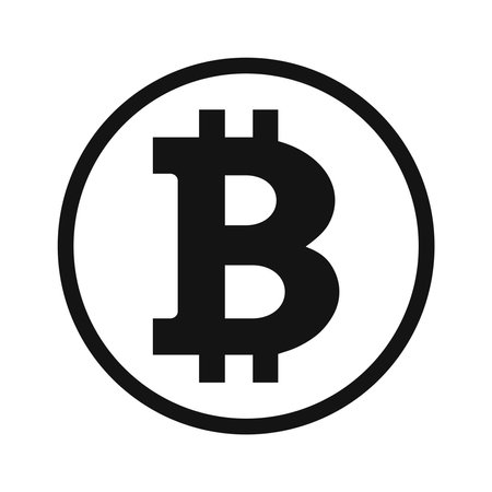 Bitcoin Flat Symbol Icon Isolated Vector Illustrationのイラスト素材