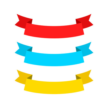 Colorful Red Blue Yellow Ribbon Banners Vector Illustrationのイラスト素材