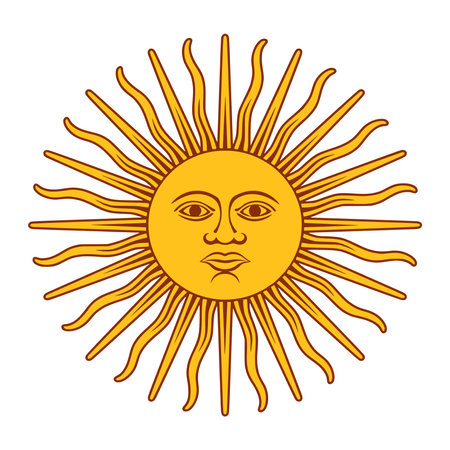 Sun May On White Background Vector Illustrationのイラスト素材